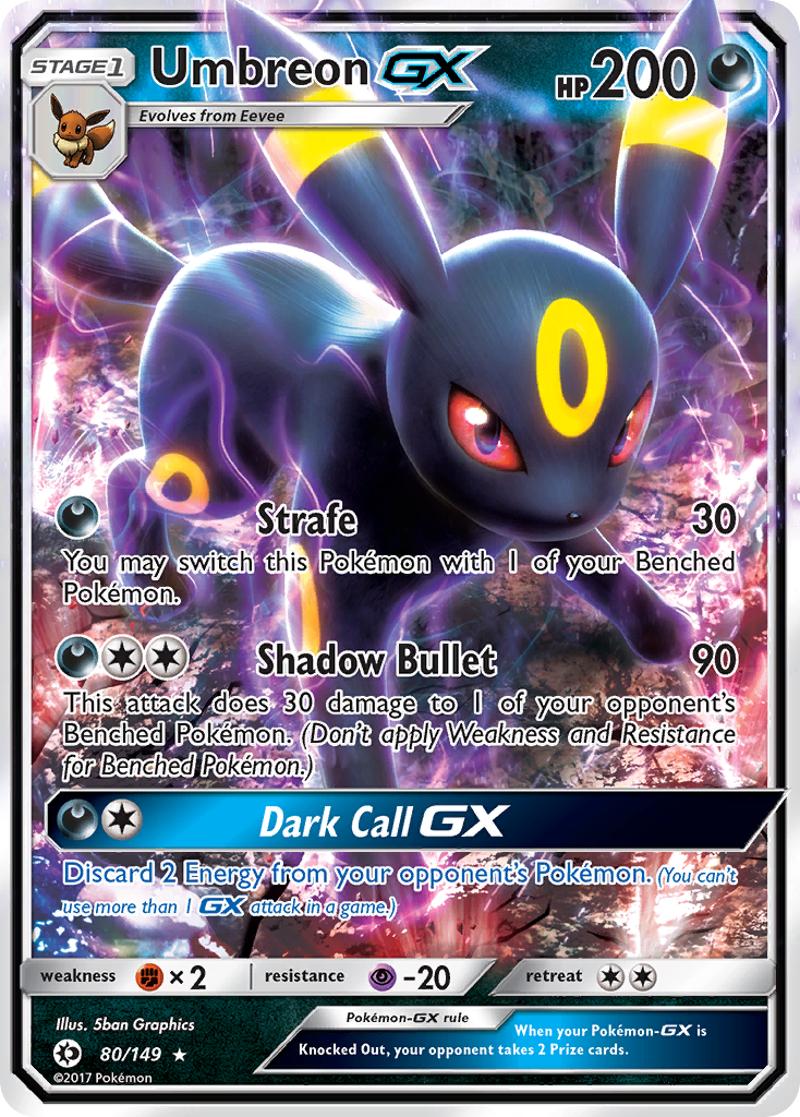 Umbreon GX (80/149) [Sun & Moon: Base Set] - Pokémon - Card Brawlers | Quebec | Canada |
