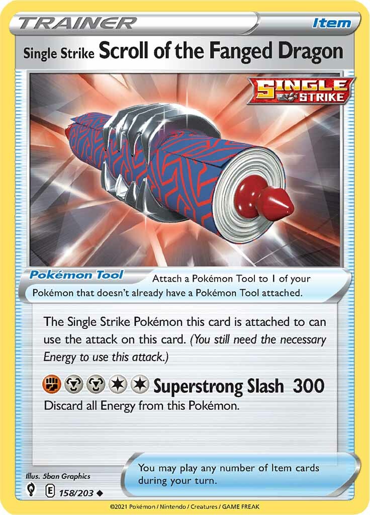 Single Strike Scroll of the Fanged Dragon (158/203) [Sword & Shield: Evolving Skies] - Pokémon - Card Brawlers | Quebec | Canada |