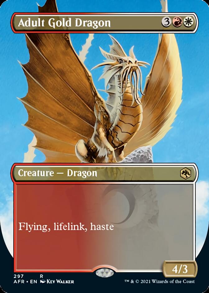 Adult Gold Dragon (Borderless Alternate Art) [Dungeons & Dragons: Adventures in the Forgotten Realms] - Magic: The Gathering - Card Brawlers | Quebec | Canada |