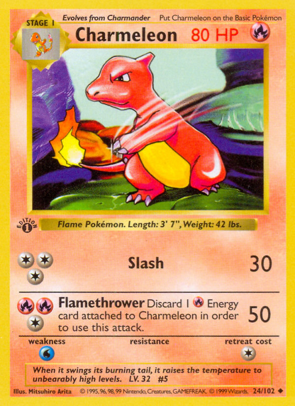 Charmeleon (24/102) (Shadowless) [Base Set 1st Edition] - Pokémon - Card Brawlers | Quebec | Canada |