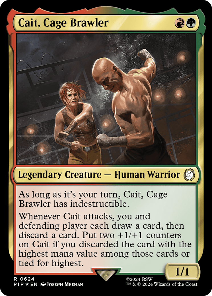 Cait, Cage Brawler (Surge Foil) [Fallout] - Card Brawlers