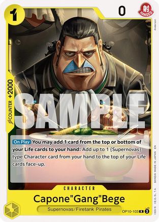 Capone"Gang"Bege (OP10-103) - Starter Deck 36: YELLOW Eustass"Captain"Kid - Card Brawlers