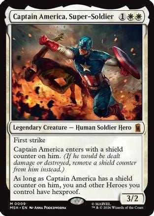 Captain America, Super-Soldier (MSH-009) - Marvel Super Heroes - Card Brawlers