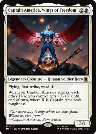 Captain America, Wings of Freedom (MSH-010) - Marvel Super Heroes - Card Brawlers
