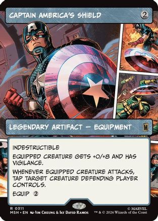 Captain America's Shield (Borderless) (0311) (MSH-311) - Marvel Super Heroes Foil - Card Brawlers