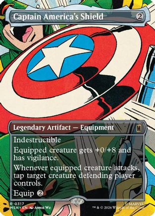 Captain America's Shield (Borderless) (0317) (MSH-317) - Marvel Super Heroes - Card Brawlers
