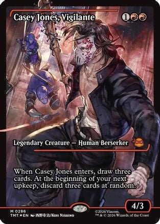 Casey Jones, Vigilante (0286) (Showcase) (TMT-286) - Teenage Mutant Ninja Turtles Foil - Card Brawlers