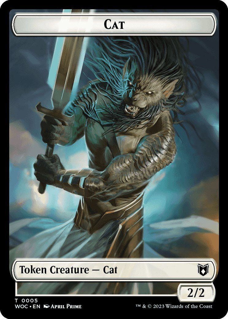 Cat (0005) // Human Double - Sided Token [Wilds of Eldraine Commander Tokens] - Card Brawlers