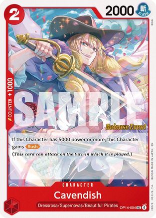 Cavendish (OP14-004) - The Azure Sea's Seven Release Event Cards - Card Brawlers