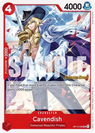 Cavendish (OP15-006) - Adventure on Kami's Island Release Event Cards - Card Brawlers