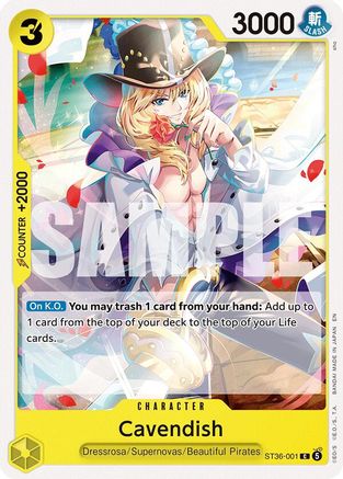 Cavendish (ST36-001) - Starter Deck 36: YELLOW Eustass"Captain"Kid - Card Brawlers