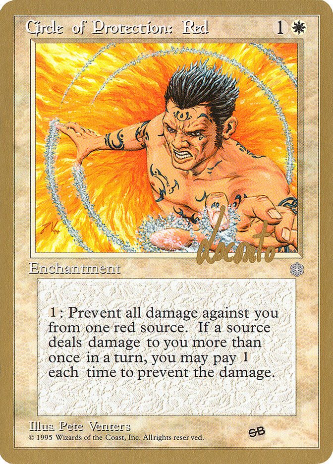 Circle of Protection: Red (Michael Loconto) (SB) (ICE) [Pro Tour Collector Set] - Magic: The Gathering - Card Brawlers | Quebec | Canada |