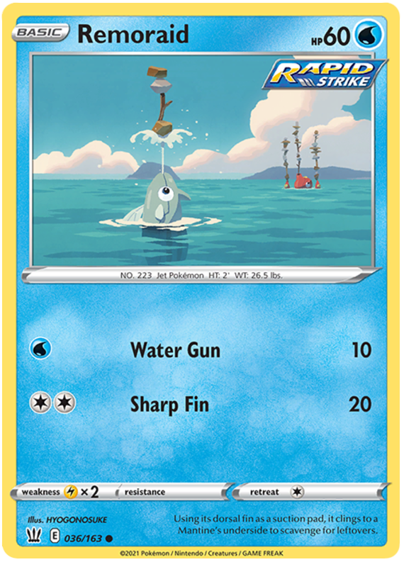 Remoraid (036/163) [Sword & Shield: Battle Styles] - Pokémon - Card Brawlers | Quebec | Canada |