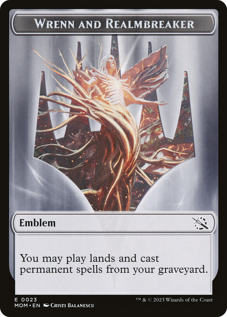 Treasure (21) // Wrenn and Realmbreaker Emblem Double-Sided Token [March of the Machine Tokens] - Magic: The Gathering - Card Brawlers | Quebec | Canada |
