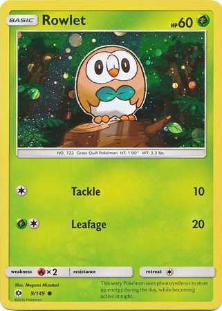 Rowlet (9/149) (Cosmos Holo) [Sun & Moon: Base Set] - Pokémon - Card Brawlers | Quebec | Canada |