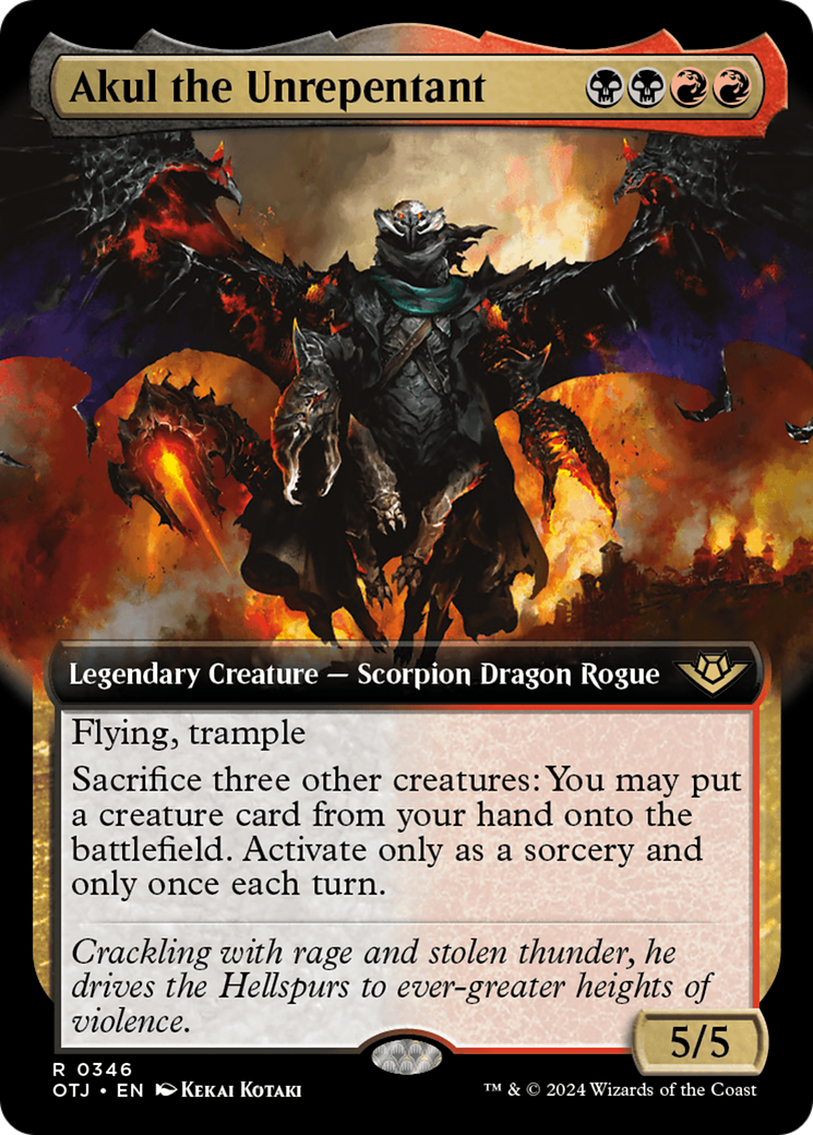 Akul the Unrepentant (Extended Art) [Outlaws of Thunder Junction] - Magic: The Gathering - Card Brawlers | Quebec | Canada |