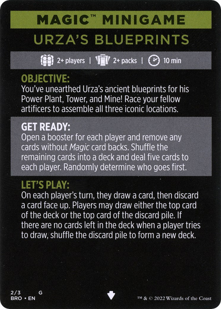 Urza's Blueprints (Magic Minigame) [The Brothers' War Minigame] - Magic: The Gathering - Card Brawlers | Quebec | Canada |