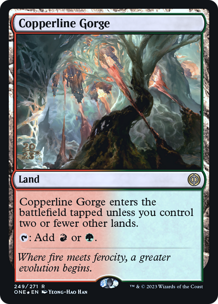 Copperline Gorge [Phyrexia: All Will Be One Prerelease Promos] - Magic: The Gathering - Card Brawlers | Quebec | Canada |