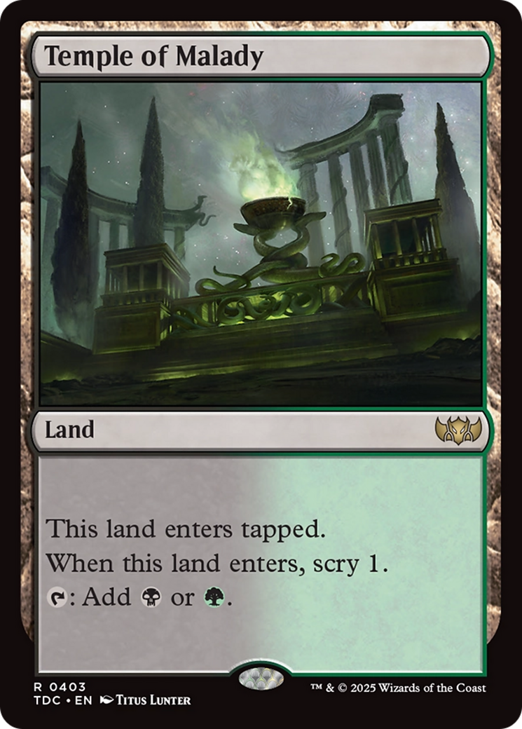 Temple of Malady [Tarkir: Dragonstorm Commander] - Magic: The Gathering - Card Brawlers | Quebec | Canada |