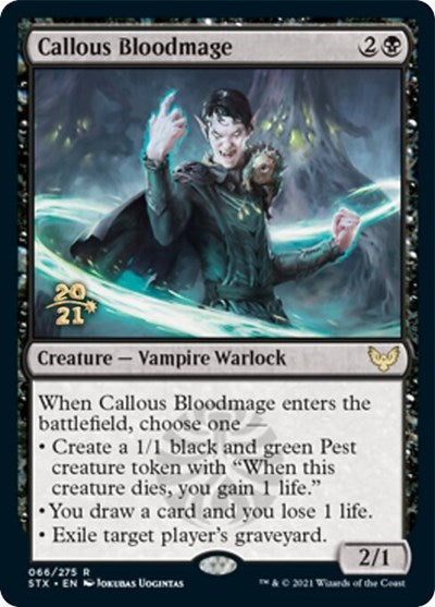 Callous Bloodmage [Strixhaven: School of Mages Prerelease Promos] - Magic: The Gathering - Card Brawlers | Quebec | Canada |