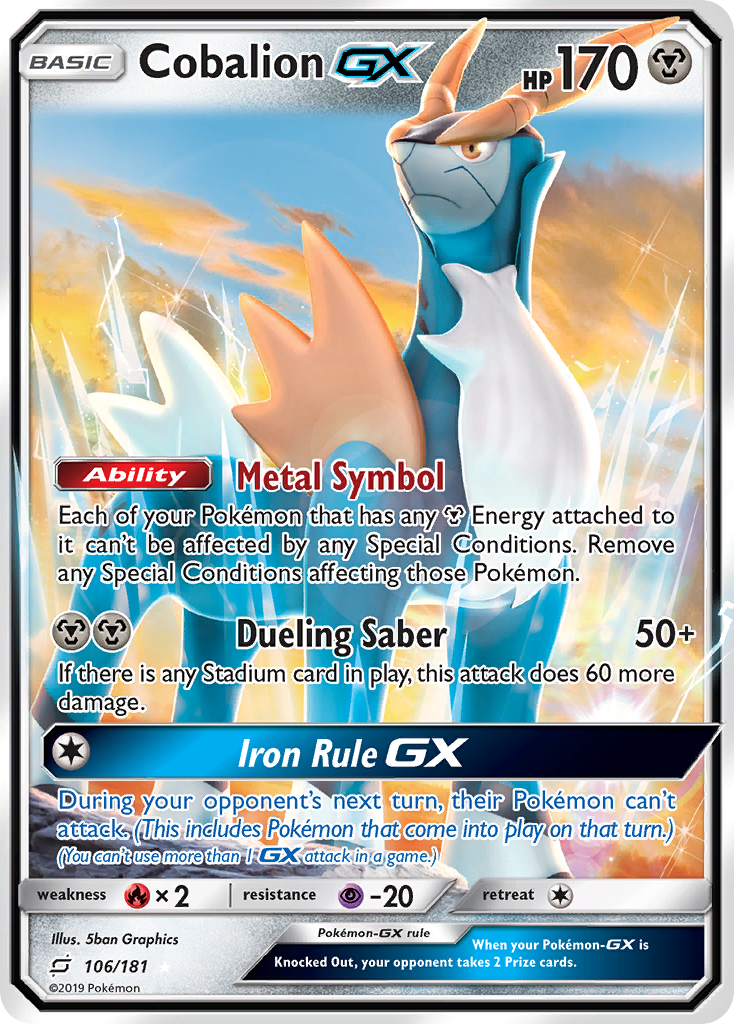 Cobalion GX (106/181) [Sun & Moon: Team Up] - Pokémon - Card Brawlers | Quebec | Canada |