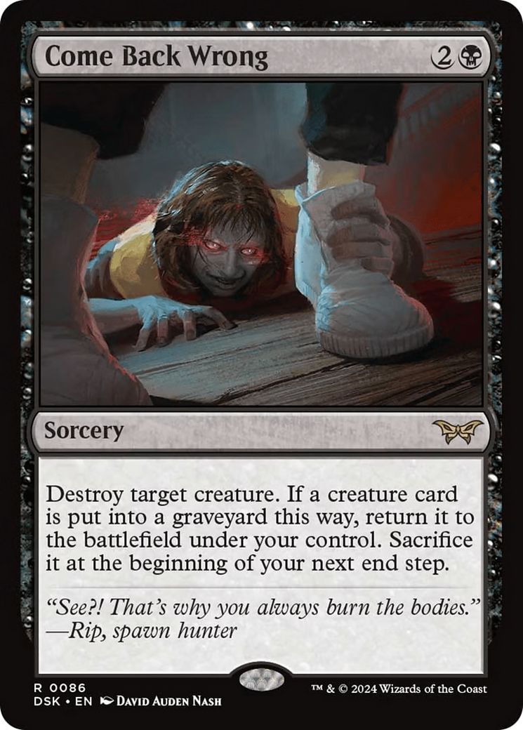 Come Back Wrong (0086) [Duskmourn: House of Horror] - Magic: The Gathering - Card Brawlers | Quebec | Canada |