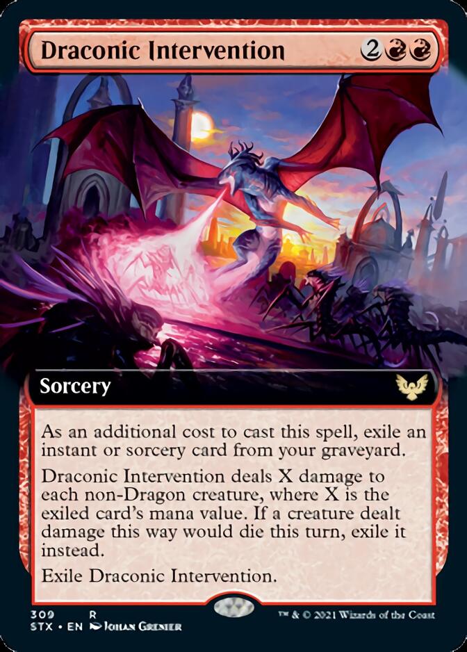 Draconic Intervention (Extended Art) [Strixhaven: School of Mages] - Magic: The Gathering - Card Brawlers | Quebec | Canada |