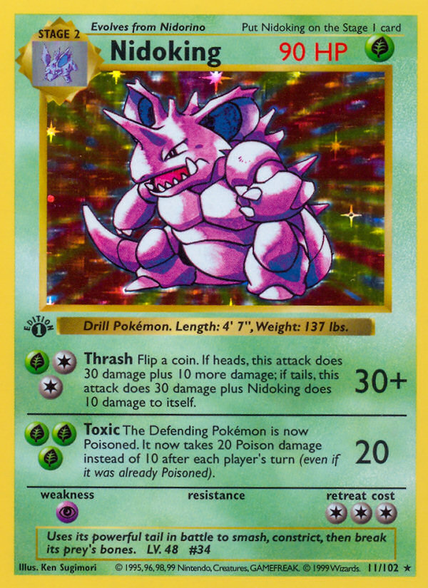 Nidoking (11/102) (Shadowless) [Base Set 1st Edition] - Pokémon - Card Brawlers | Quebec | Canada |