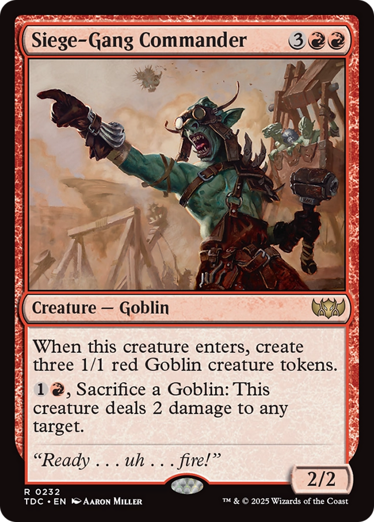 Siege-Gang Commander [Tarkir: Dragonstorm Commander] - Magic: The Gathering - Card Brawlers | Quebec | Canada |