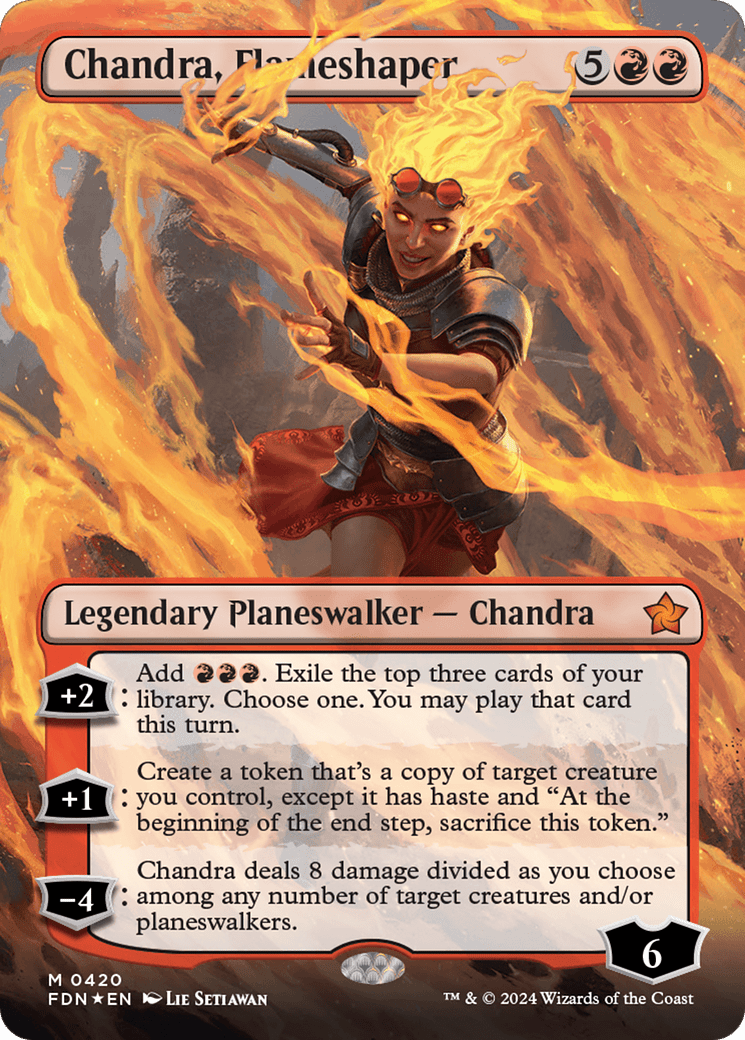 Chandra, Flameshaper (Borderless) (Mana Foil) [Foundations] - Card Brawlers