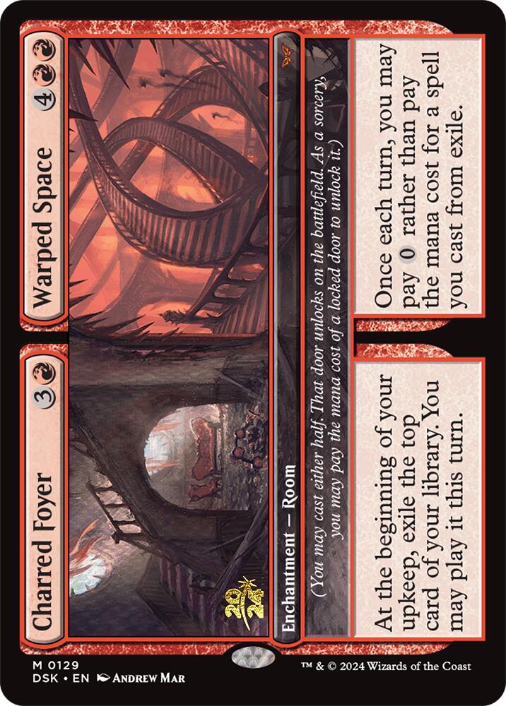 Charred Foyer // Warped Space [Duskmourn: House of Horror Prerelease Promos] - Card Brawlers