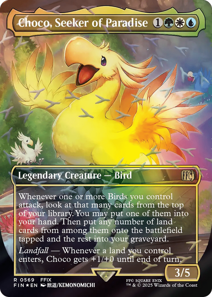 Choco, Seeker of Paradise (Borderless) (Chocobo Track Foil) [FINAL FANTASY] - Card Brawlers