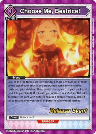 Choose Me, Beatrice! (UEPR/REZ-1-097) - UE24BT ReZERO Starting Life in Another World Release Event Cards - Card Brawlers