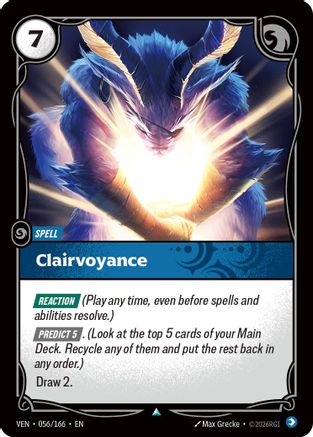 Clairvoyance (056/166) - Vendetta Foil - Card Brawlers