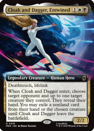 Cloak and Dagger, Entwined (Extended Art) (MSH-419) - Marvel Super Heroes Foil - Card Brawlers