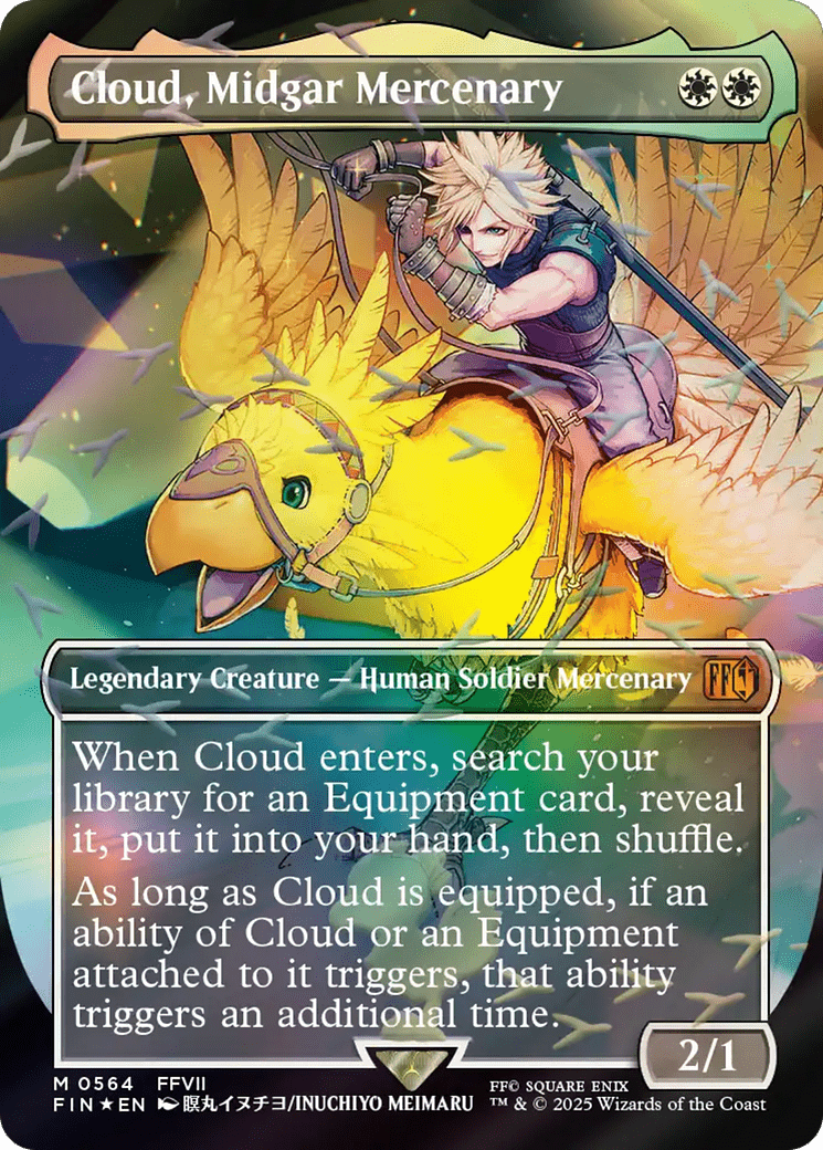 Cloud, Midgar Mercenary (Borderless) (Chocobo Track Foil) [FINAL FANTASY] - Card Brawlers