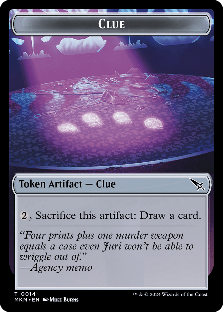 Clue (0014) // A 0041 Double - Sided Token [Murders at Karlov Manor Tokens] - Card Brawlers