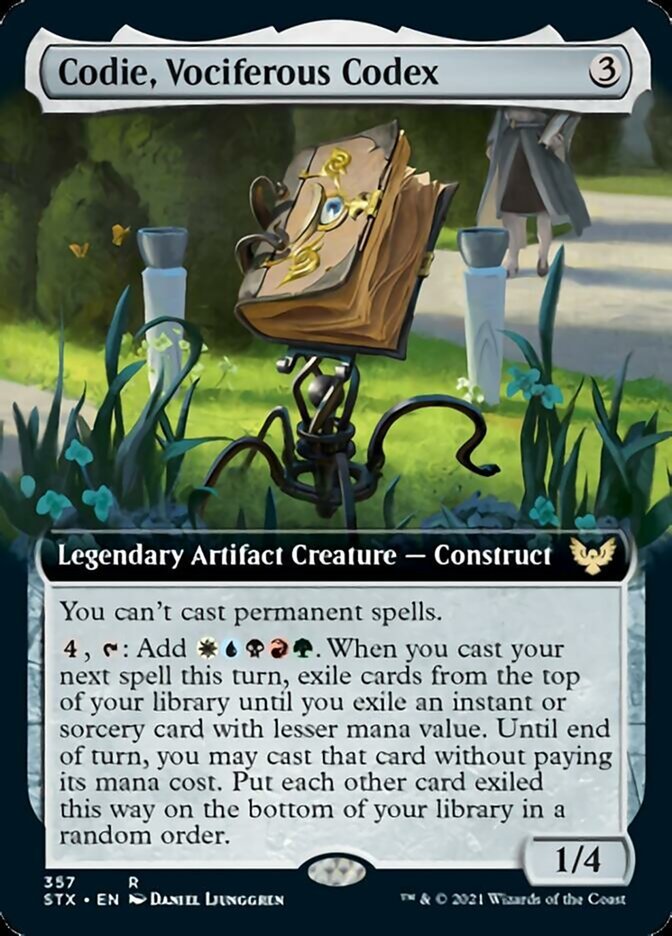 Codie, Vociferous Codex (Extended Art) [Strixhaven: School of Mages] - Card Brawlers