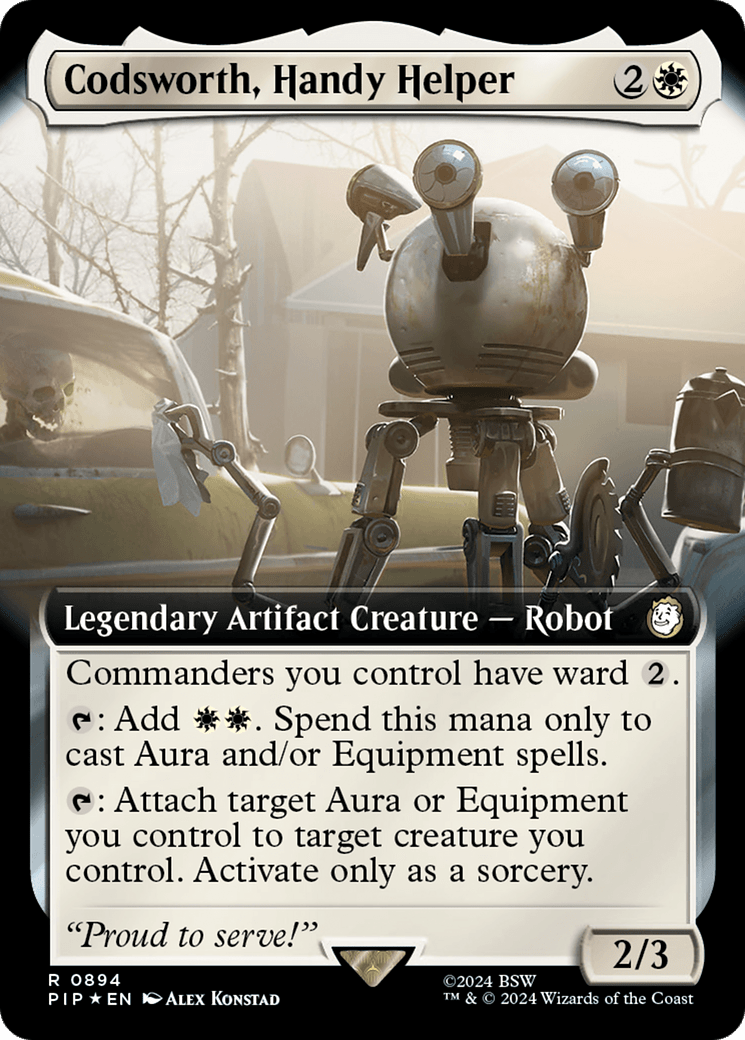Codsworth, Handy Helper (Extended Art) (Surge Foil) [Fallout] - Card Brawlers