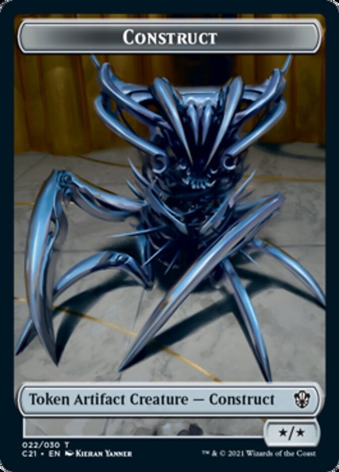 Construct (022) // Treasure Double - Sided Token [Commander 2021 Tokens] - Card Brawlers