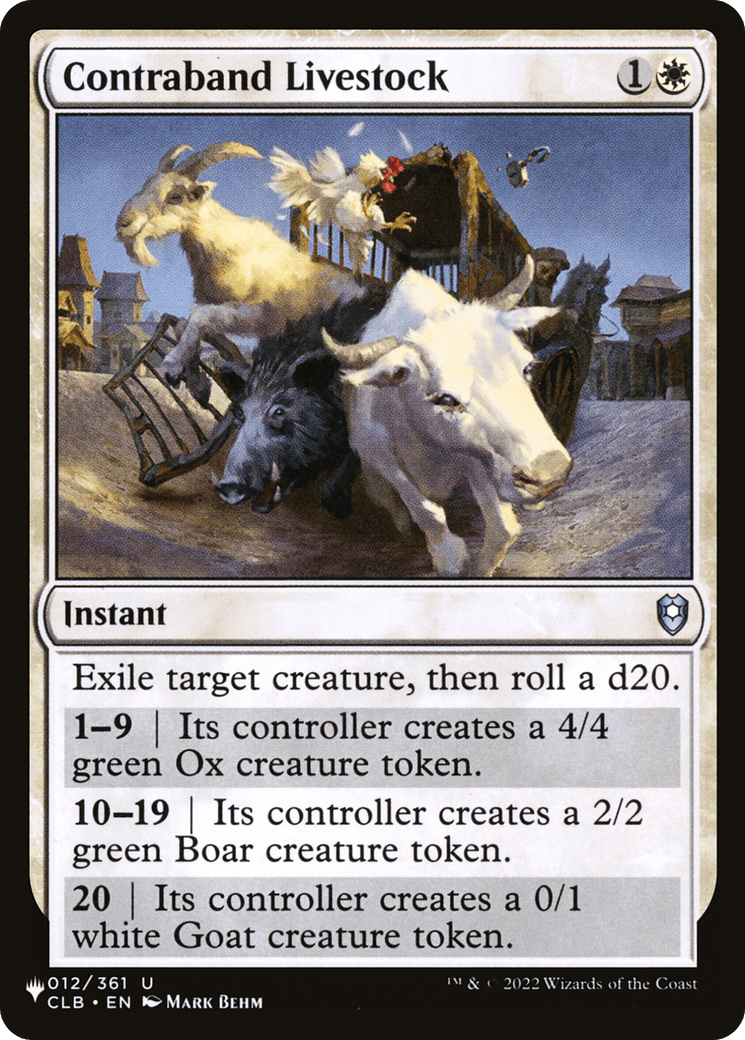 Contraband Livestock [The List] - Card Brawlers
