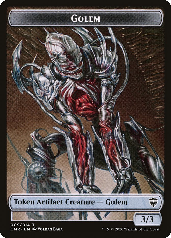 Copy (013) // Golem Double - Sided Token [Commander Legends Tokens] - Card Brawlers