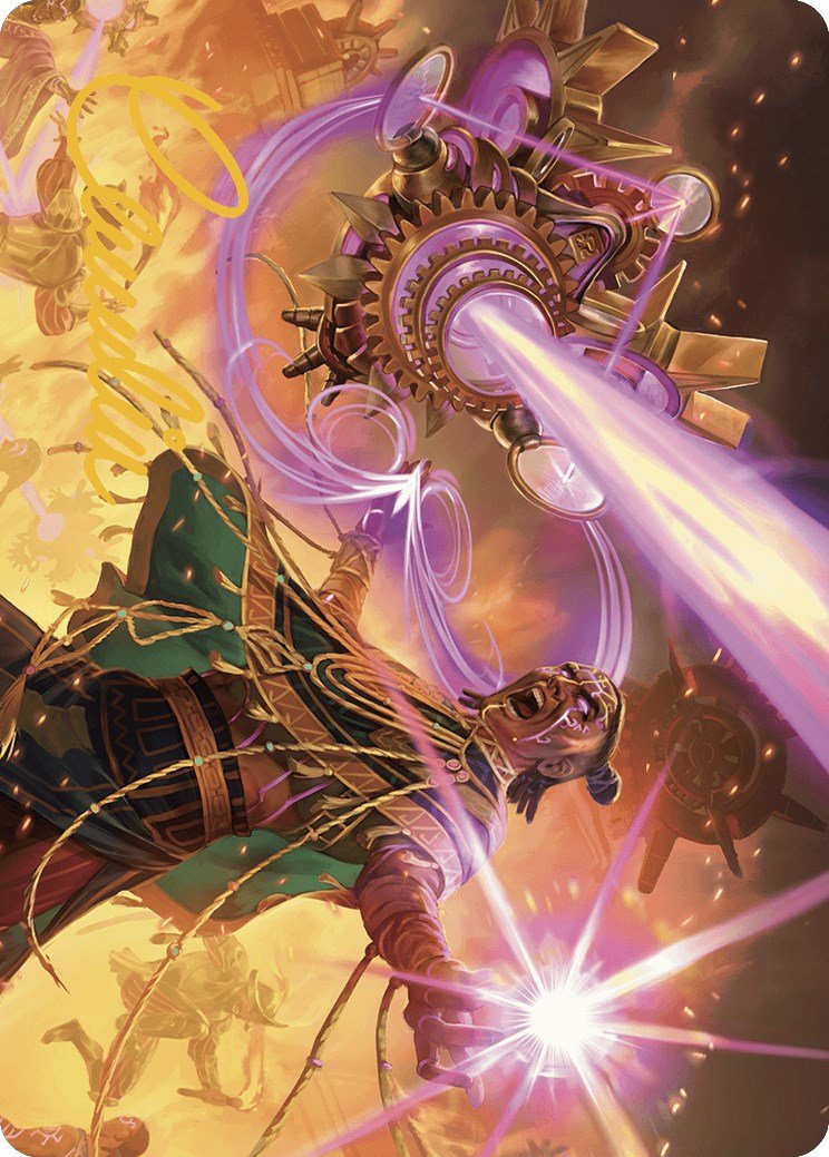 Cosmium Blast Art Card (Gold - Stamped Signature) [The Lost Caverns of Ixalan Art Series] - Card Brawlers