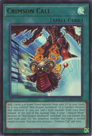 Crimson Call (MAMO-EN109) - Magnificent Monsters 1st Edition - Card Brawlers