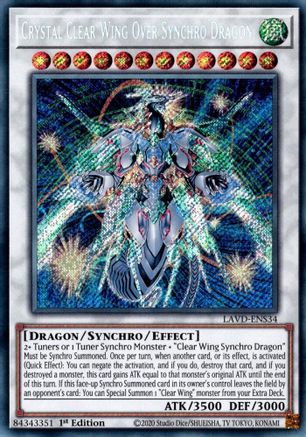 Crystal Clear Wing Over Synchro Dragon (LAVD-ENS34) - Legendary Arc-V Decks 1st Edition - Card Brawlers