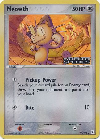 Meowth (77/113) (Stamped) [EX: Delta Species] - Pokémon - Card Brawlers | Quebec | Canada |