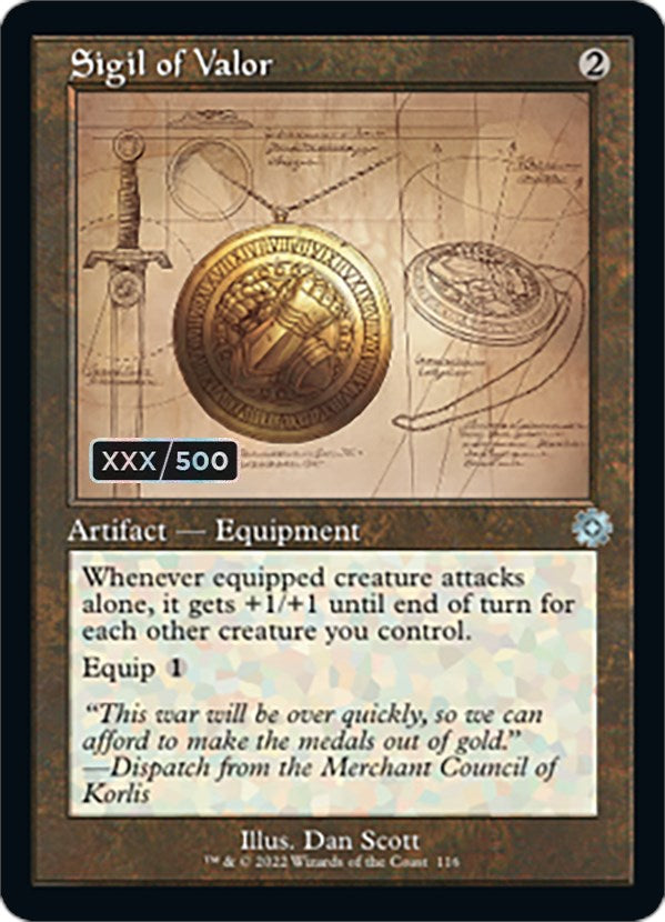 Sigil of Valor (Retro Schematic) (Serialized) [The Brothers' War Retro Artifacts] - Magic: The Gathering - Card Brawlers | Quebec | Canada |