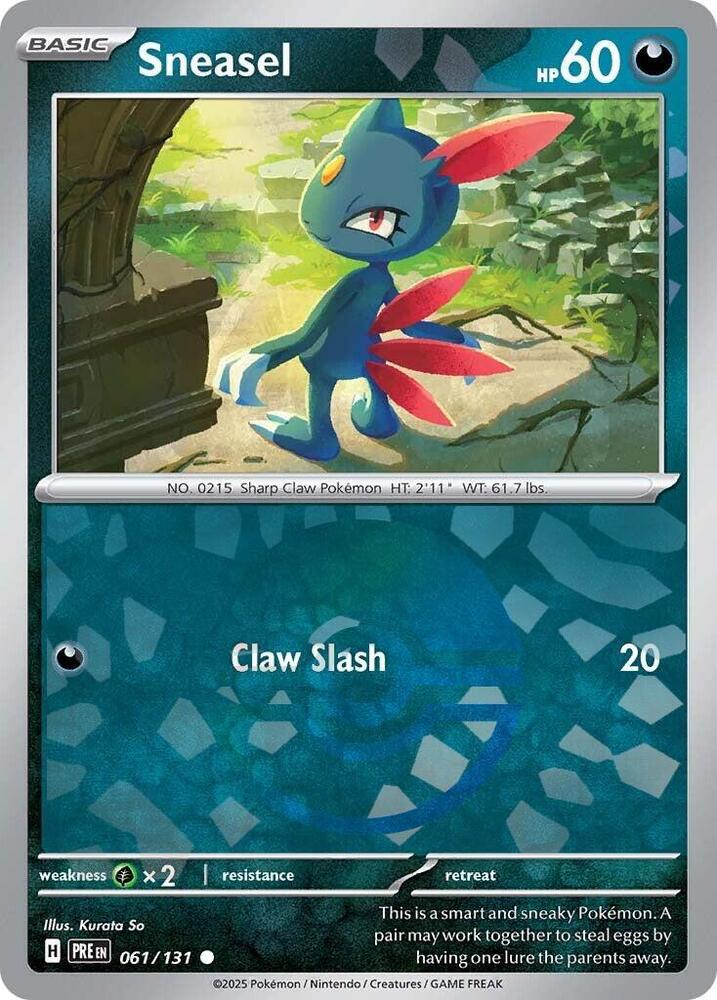 Sneasel (061/131) (Poke Ball Pattern) [Scarlet & Violet: Prismatic Evolutions] - Pokémon - Card Brawlers | Quebec | Canada |