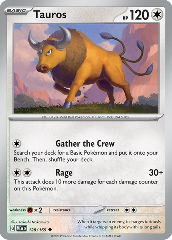 Tauros (128/165) [Écarlate et Violet : 151] 