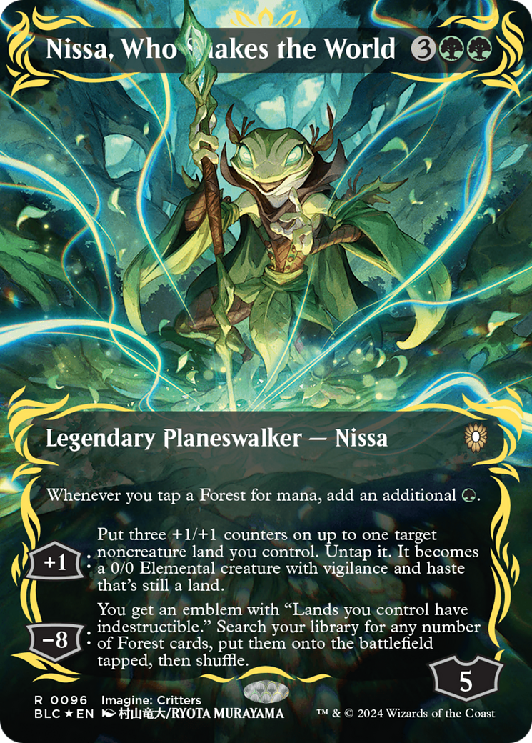Nissa, Who Shakes the World (Borderless) (Raised Foil) [Bloomburrow Commander] - Magic: The Gathering - Card Brawlers | Quebec | Canada |